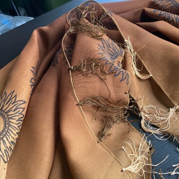 Sun print solar shall/scarf brown /beige - Picture 7 of 7